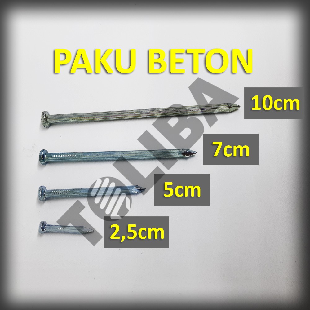 paku beton putih / paku beton tembok 2,5cm 5cm 7cm 10cm 1 inch 2 inch 3 inch 4 inch tiang antena