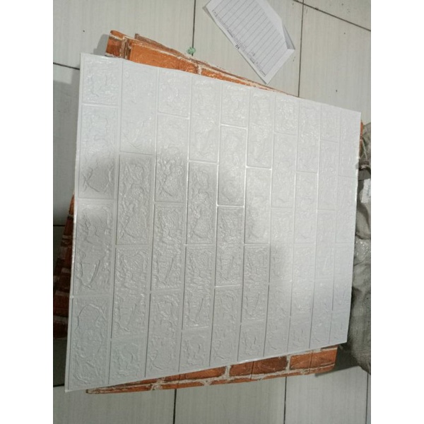 wallpaper dinding 3d bata putih