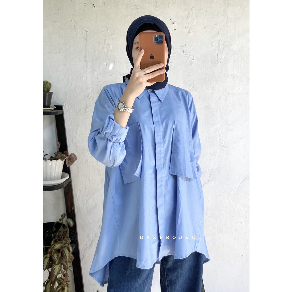 Pocket Poplin Shirt Oversized Poplin Shirt Yura Basic Kemeja Atasan Bigsize Kemeja Poplin Warna Fuschia ara pouch nura basic pink fanta Mirabela katun poplin by DAZPROJECT