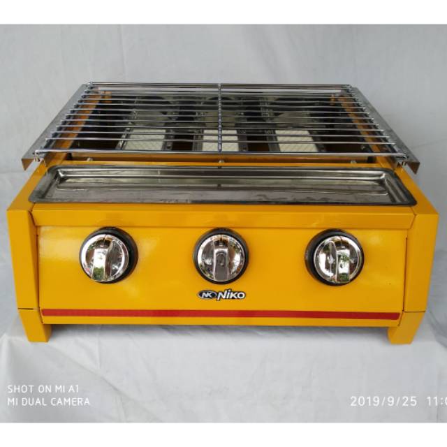 KOMPOR PANGGANGAN GRILL BBQ MURAH NIKO 3 Tungku /  NIKO 2 TUNGKU KOMPOR NIKO NK-GR3ST/ NK GR2ST BODY STAINLESS