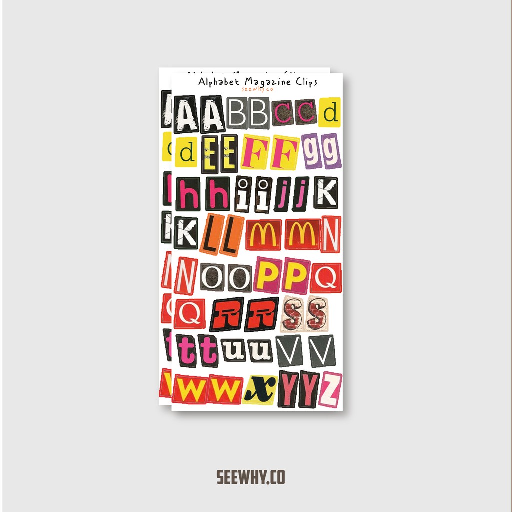 

Alphabet sticker magazine
