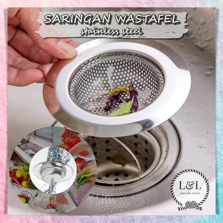 Saringan Penutup Lubang Wastafel Dapur Afur Bak Cuci Piring Stainless Steel Sink Strainer Penyaring Filter Air