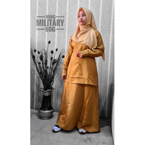 gamis syari wanita muslim PNS bahan baloteli