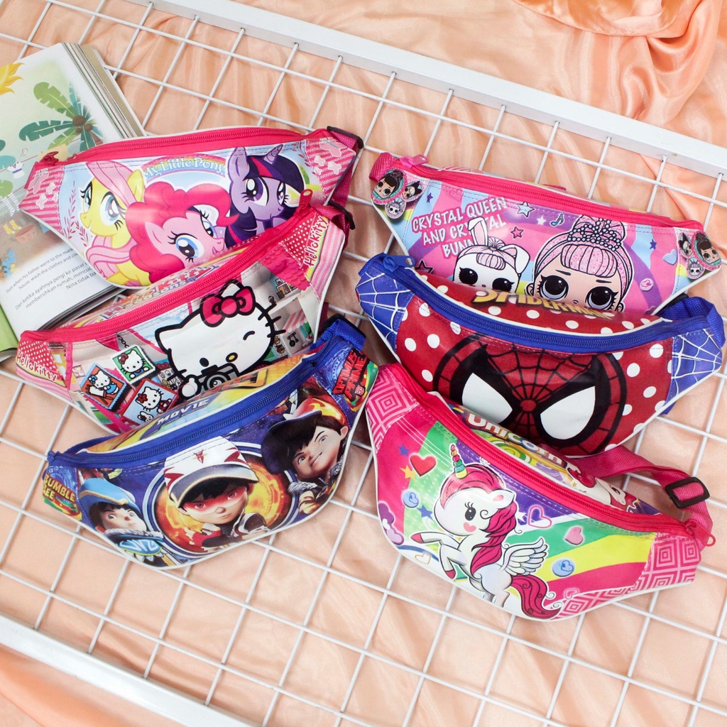 Waistbag Anak Printing Perempuan Lucu Waistbag Anak Laki Laki Tas Slempang Anak Korea Waistbag Anak Murah