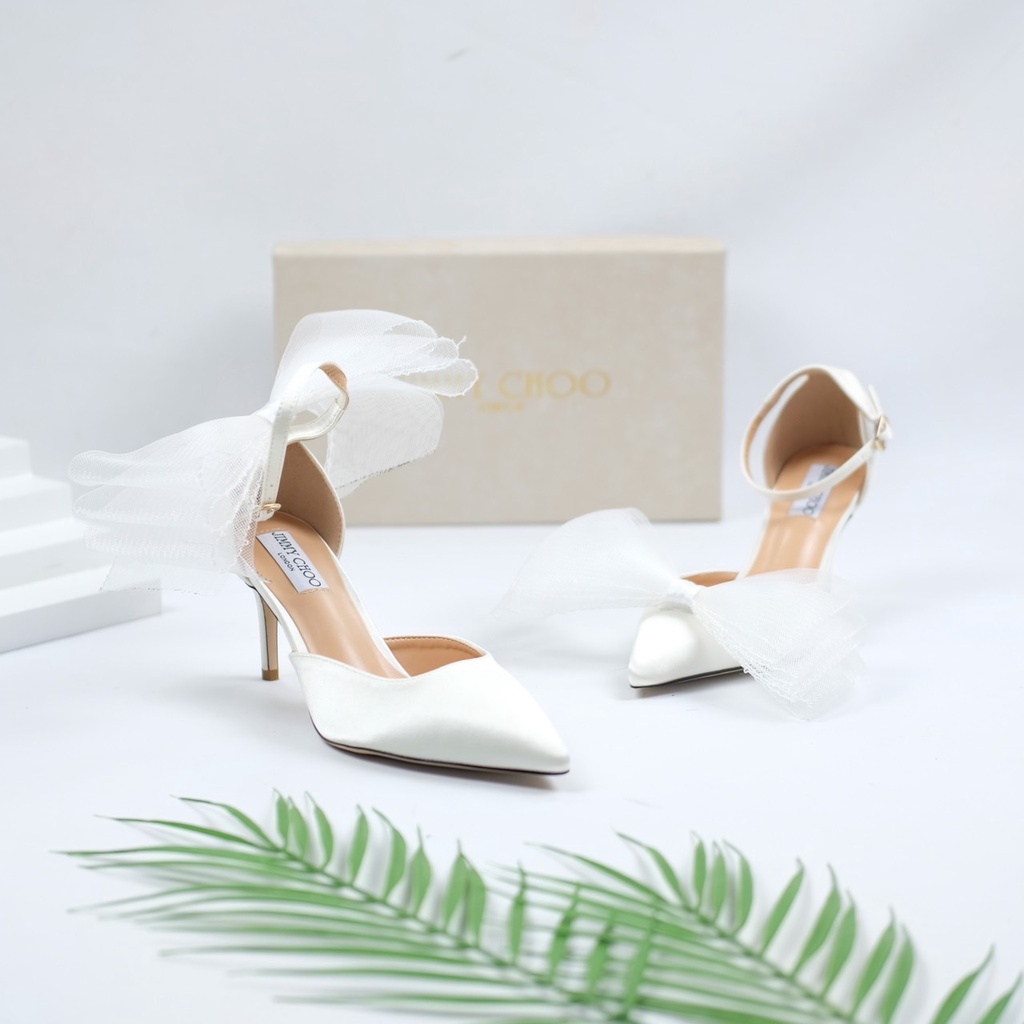 [7.7 Boombastis Sale⚡] - SEPATU WANITA PITA BESAR JCS003 JC SATIN PUMPS HEEL PREMIUM IMPORT