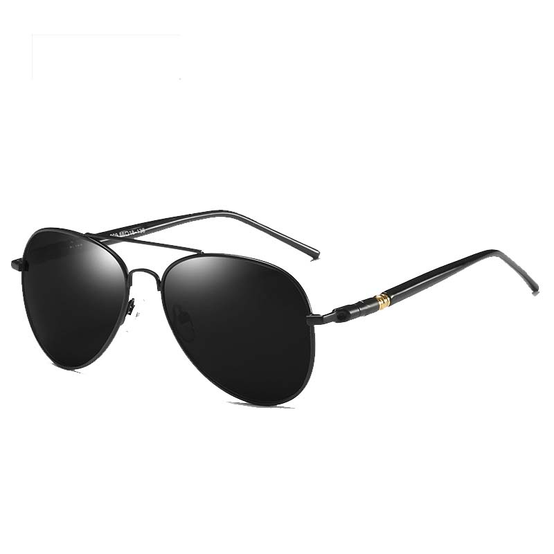 209/KACAMATA POLARIZED PRIA WANITA AVIATOR RETRO/KACAMATA MEMANCING DAN BERKENDARA SIANG HARI-FULL BLACK
