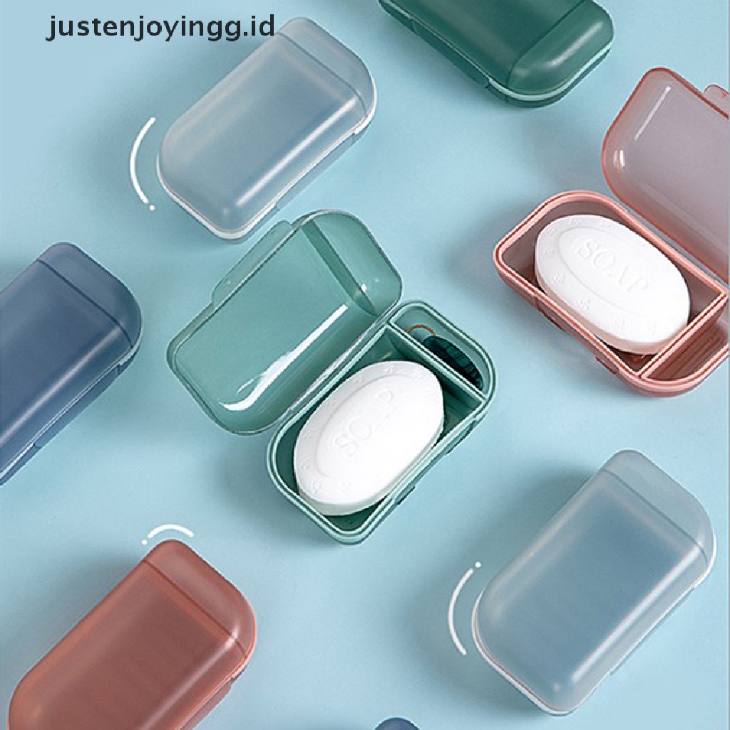 // justenjoyingg.id // Portable Sealed Round Shampoo Bar Soap Holder Box Case Container Home Travel ~