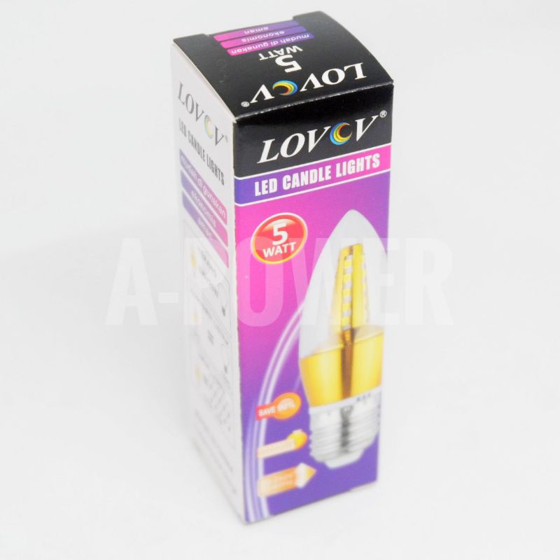 Lovov - Lampu LED Candle 5W E14 (Putih / Kuning)