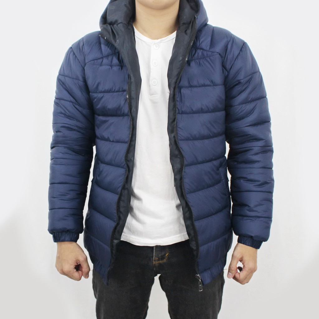 JAKET PUFFER TEBAL PRIA SIZE M L XL XXL  - JAKET WINTER - JAKET PARASUT TEBAL PRIA - JAKET GUNUNG TEBAL PRIA NAVY