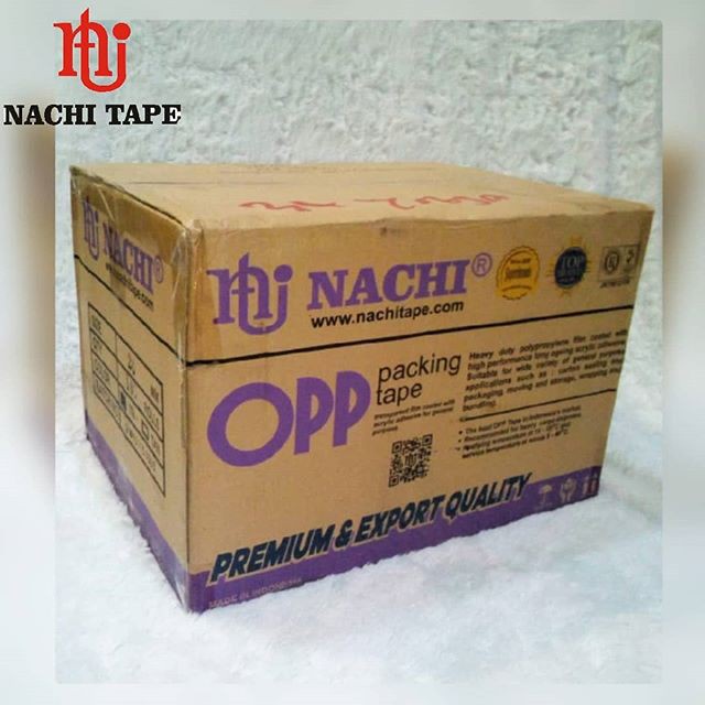 ( DUS ) LAKBAN OPP NACHI 2INCHI ISI 1 DUS LAKBAN BENING/ 72 PCS/12 SLOP/1 DUS LAKBAN NACHI COKLAT