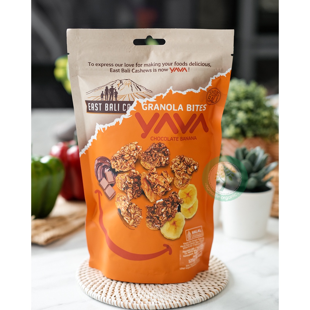 Jual EAST BALI CASHEW YAVA GRANOLA BITES CHOCOLATE BANANA 125GR Shopee Indonesia