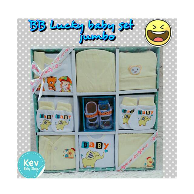 BB Lucky baby set jumbo/baju set baju baby/paket kado