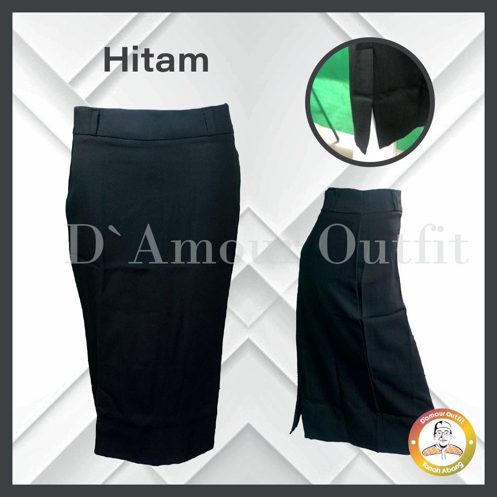 Rok Span Pendek 7/8 Wanita Formal Androk Pakaian Kantoran Mini Skirt Perempuan Kantor Polos Bawahan Rok Kerja Cewek Dewasa Anak High Waist Korean Style Jumbo Big Size Long Premium