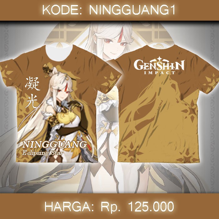 Baju Kaos Fullprint Game Genshin Impact Ningguang GenshinImpact Ningguang Anime Liyue