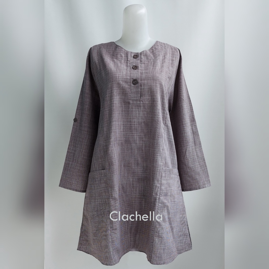 Clachella Baju Tunik Motif Abstrak, Baju Atasan Wanita T218082