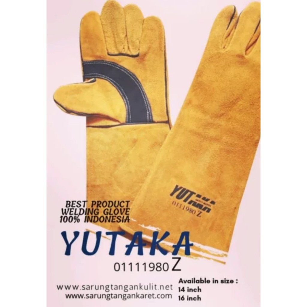 YUTAKA WELDING GLOVE 16 Inch/sarung tangan las yutaka 16 inch tan