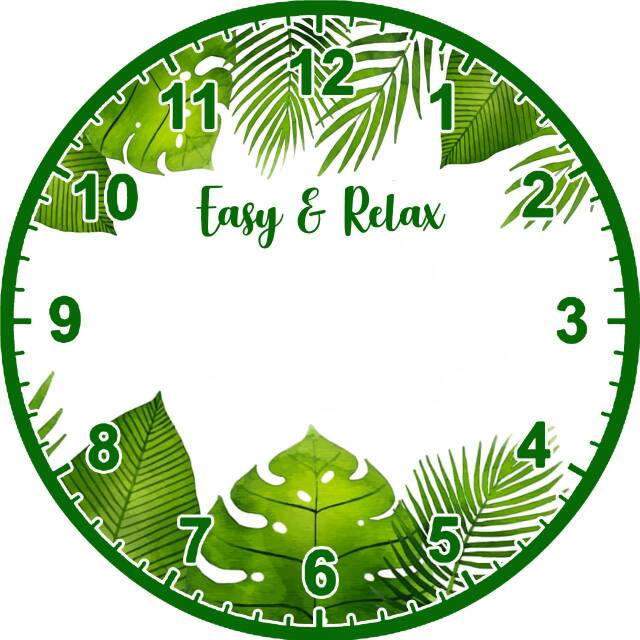 Jam Dinding Tropical Leaf 30cm Ring Putih