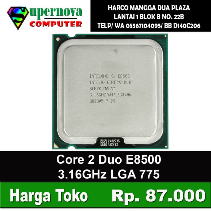 Processor Intel Core 2 Duo E8500 3.16GHz LGA 775