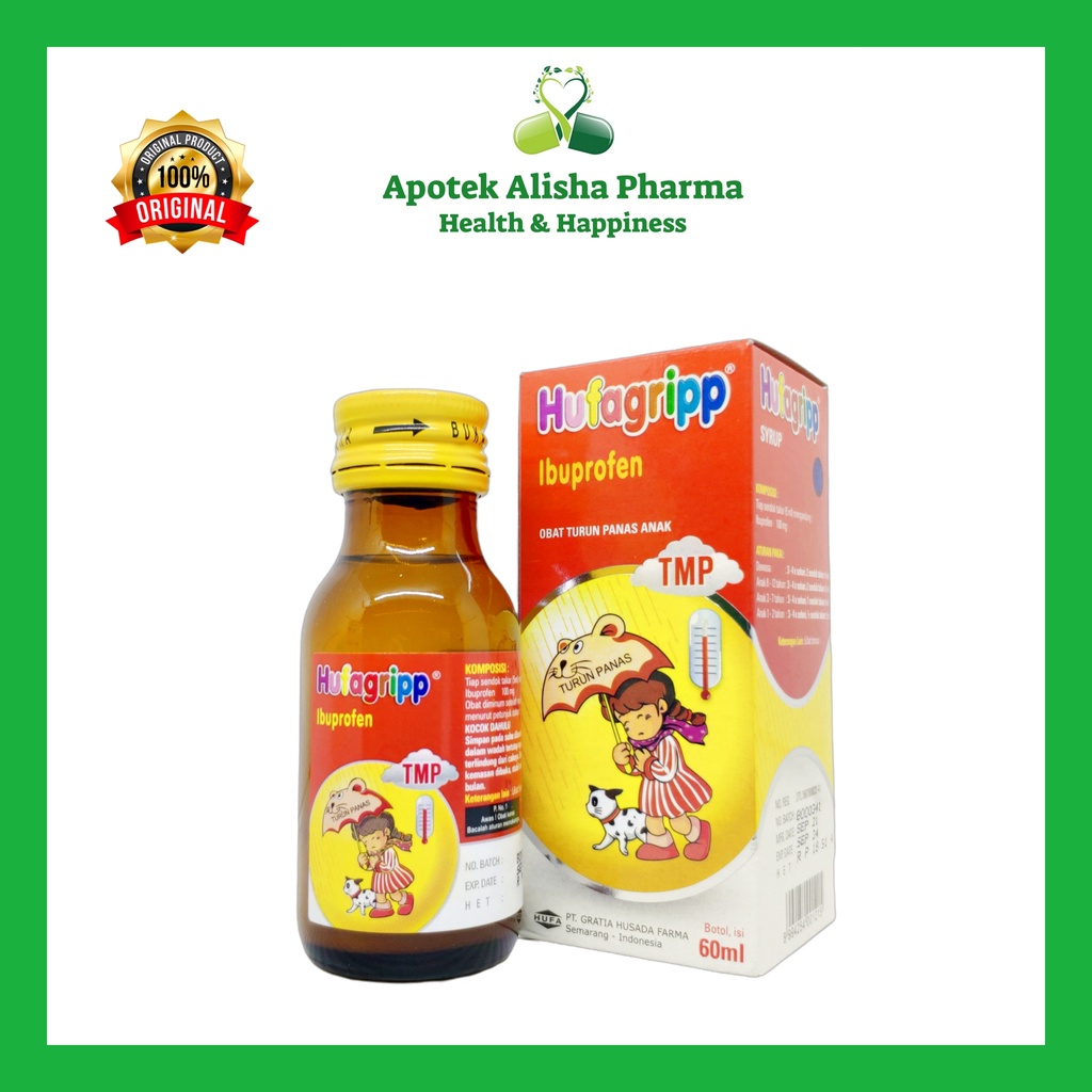 HUFAGRIPP TMP (MERAH) HUFAGRIPP BATUK PILEK (HIJAU) HUFAGRIPP FLU (KUNING) HUFAGRIPP PILEK (BIRU) SYRUP 60ml HUFAGRIP TABLET - Hufagrip Sirup Obat Penurun Demam / Panas Pilek Flu dan Batuk Anak Parasetamol Ibuprofen