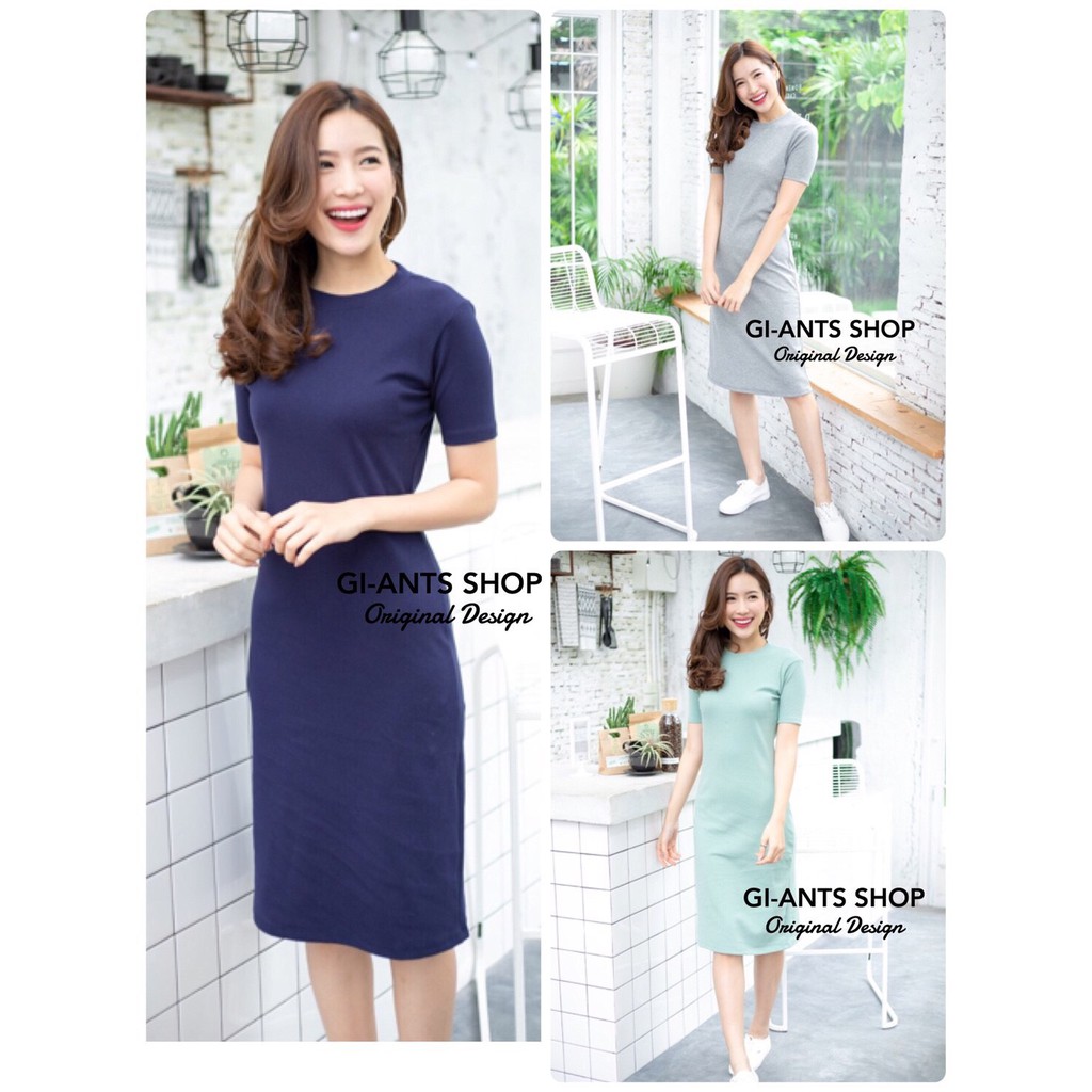 Gi - ants basic | Long Dress Roundneck | giants shop ( import bangkok first hand)