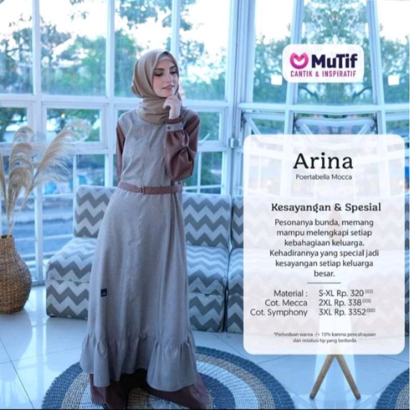 Gamis Syari Mutif Arina Terbaru Casual Kekinian