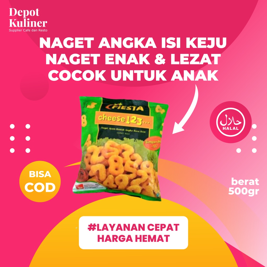 Depot Mart Fiesta Cheese 123 Nugget 500G / Naget Ayam Bentuk Angka