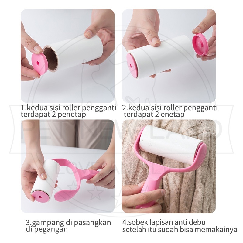 Roll Sticky Roll Pembersih Bulu Kucing Debu Di baju Pakaian Roller Dust Remover Persediaan Hewan Peliharaan