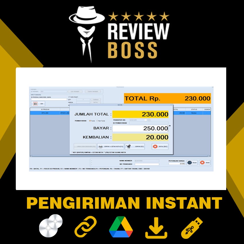 APLIKASI SISTEM KASIR TOKO ATK GROSIR DISTRO KONTER HANDPHONE HP SIPROSIR V3.5 FULL VERSION LIFETIME