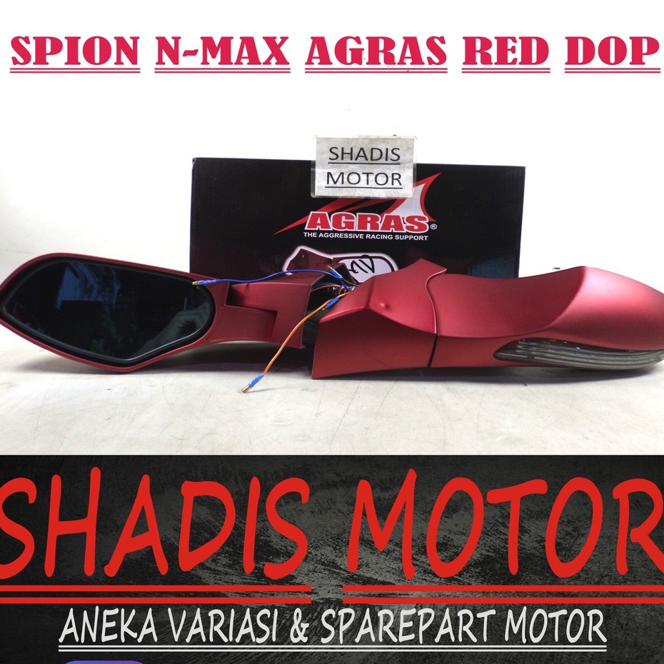Spion Motor Merk AGRAS Motor NMax Lama N Max Lama Warna Merah Doff Spion Motor NMax N Max Lama
