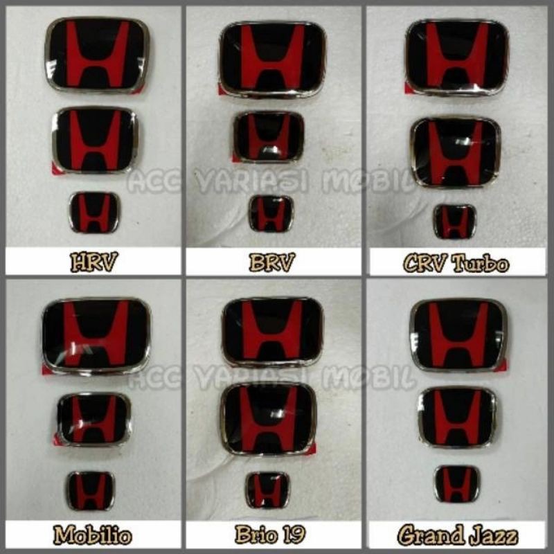 Paket Emblem Logo Honda Depan Belakang Stir Ori HRV BRV CRV Mobilio