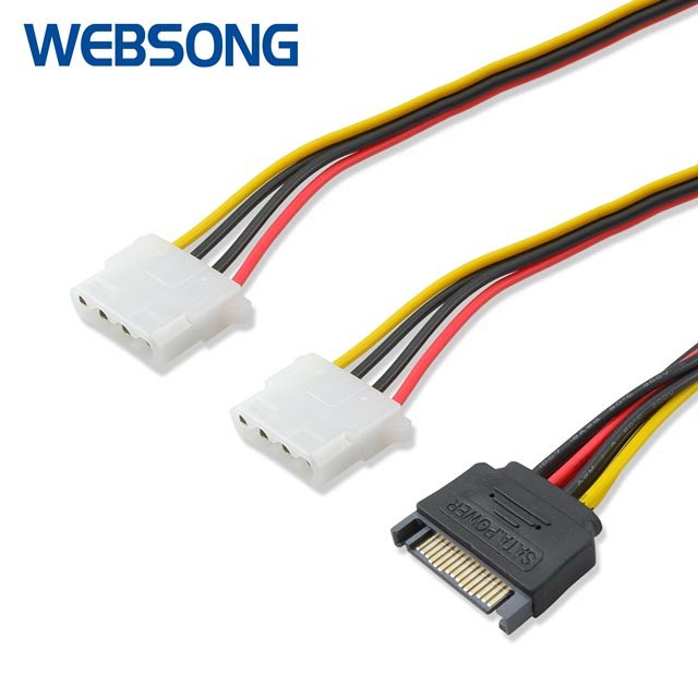 Kabel Power SATA Male to 2x Molex Cabang Female High Quality Websong