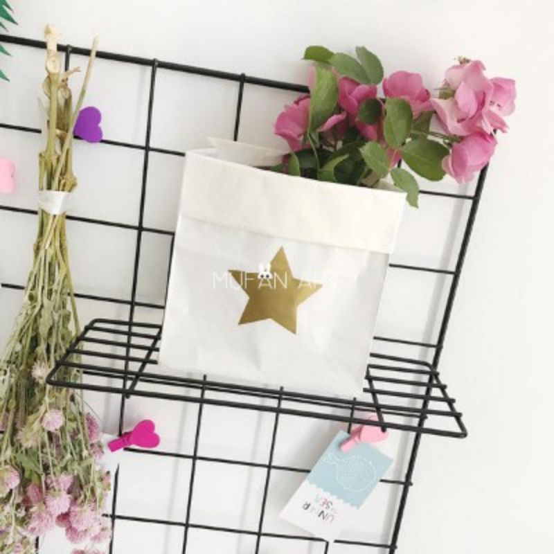 GUNINCO RAGAN RAK GANTUNG BESI BLACK RAK HIASAN RAK BUNGA