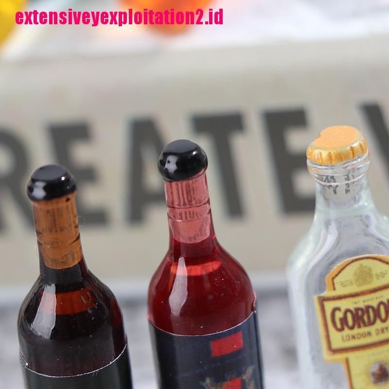 &lt; E2id &amp; &gt; 10Pcs / set Miniatur Botol Wine Bahan Resin Untuk Aksesoris Rumah Boneka