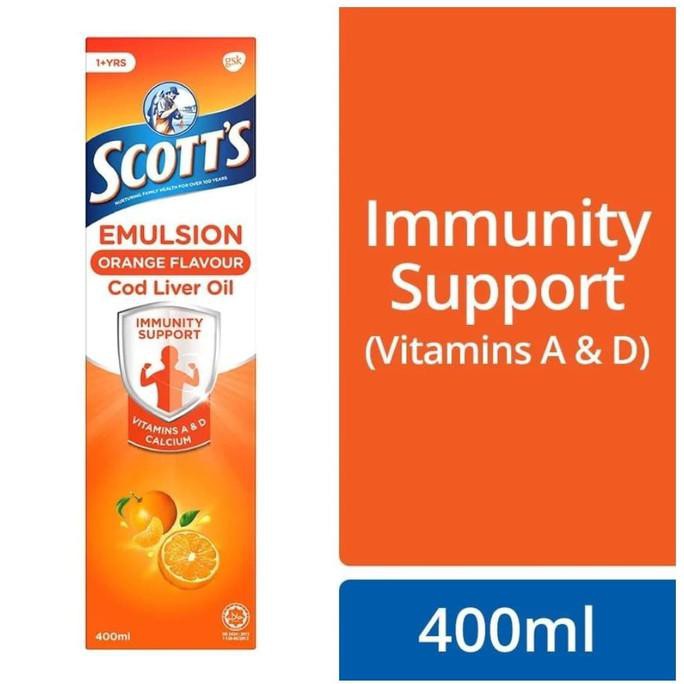 FLASH SALE - SCOTT'S EMULSION COD LIVER OIL FOR IMMUNITY SUPPORT 400ML (SINGAPORE)
