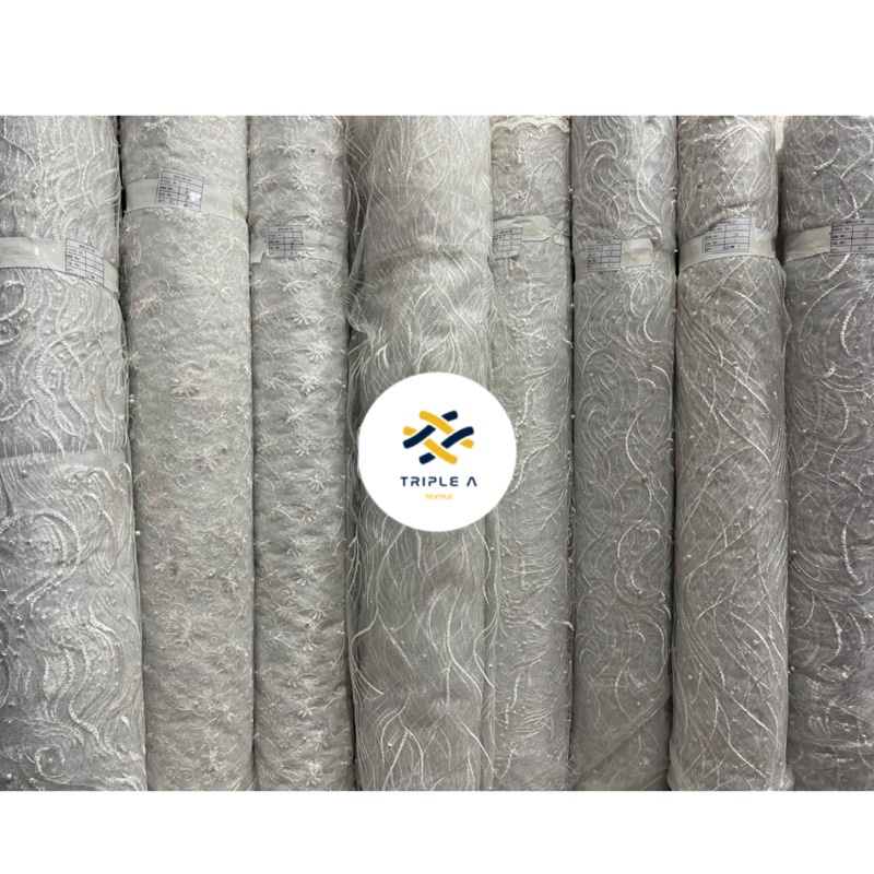 TILE AKAR SPESIAL WARNA PUTIH || KAIN KEBAYA || KAIN DRESS