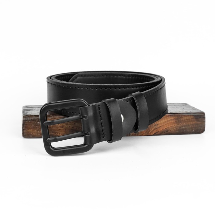 GESPER IKAT PINGGANG PRIA KULIT ASLI 4 CM BUCKLE JARUM 2 HITAM