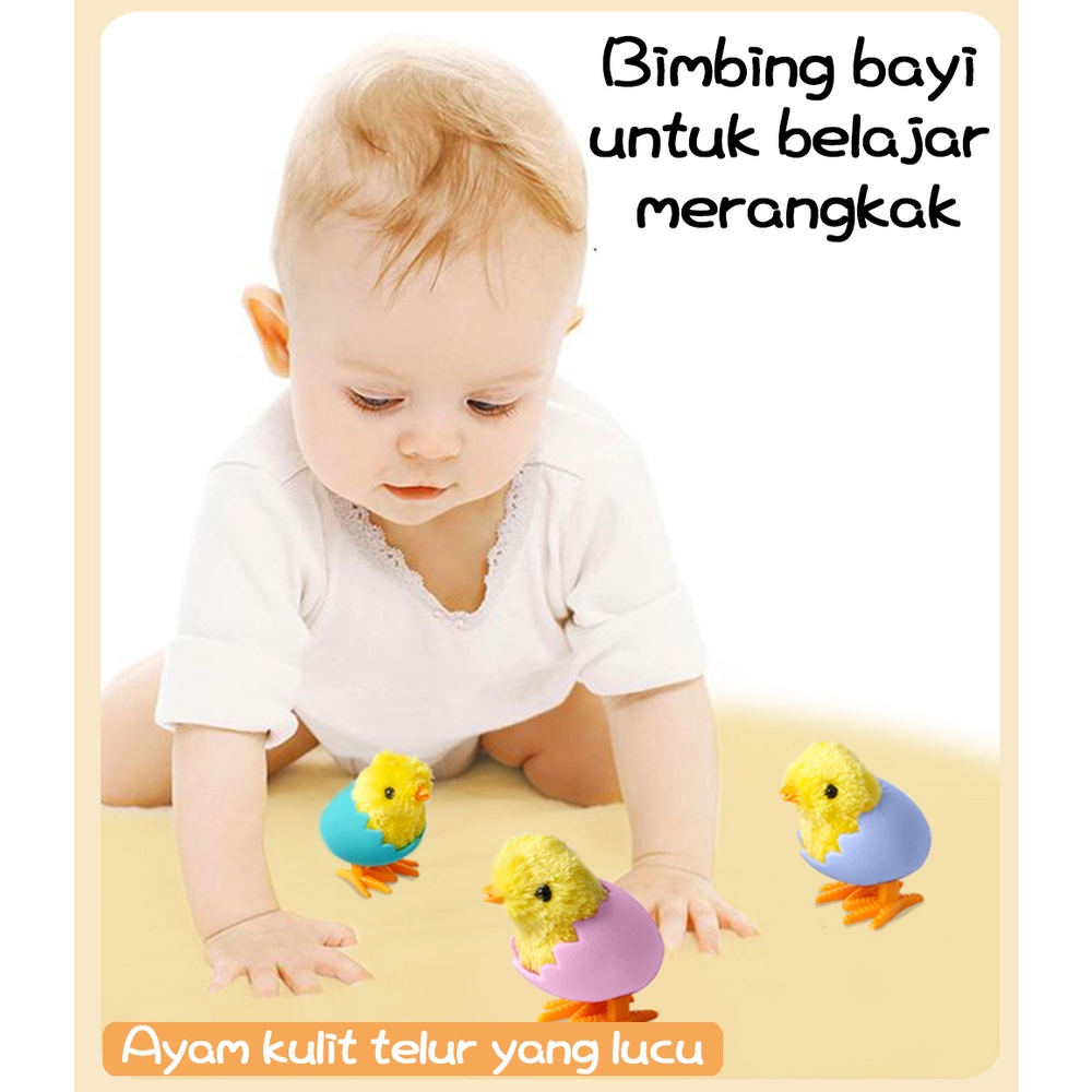 【Stok Baru】Mainan ayam anak kulit telur yang lucu Model ayam anak kulit telur berjalan otomatis