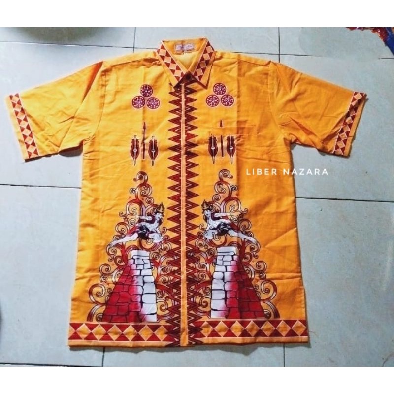 Batik Nias Kemeja Yellow Lompat Batu