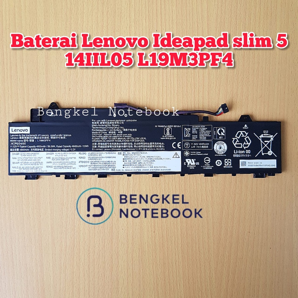 Baterai Lenovo Ideapad 5 14IIL05 81YH 5-14ARE05 81YM L19C3PF3 L19M3PF3 L19L3PF7 L19M3PF4