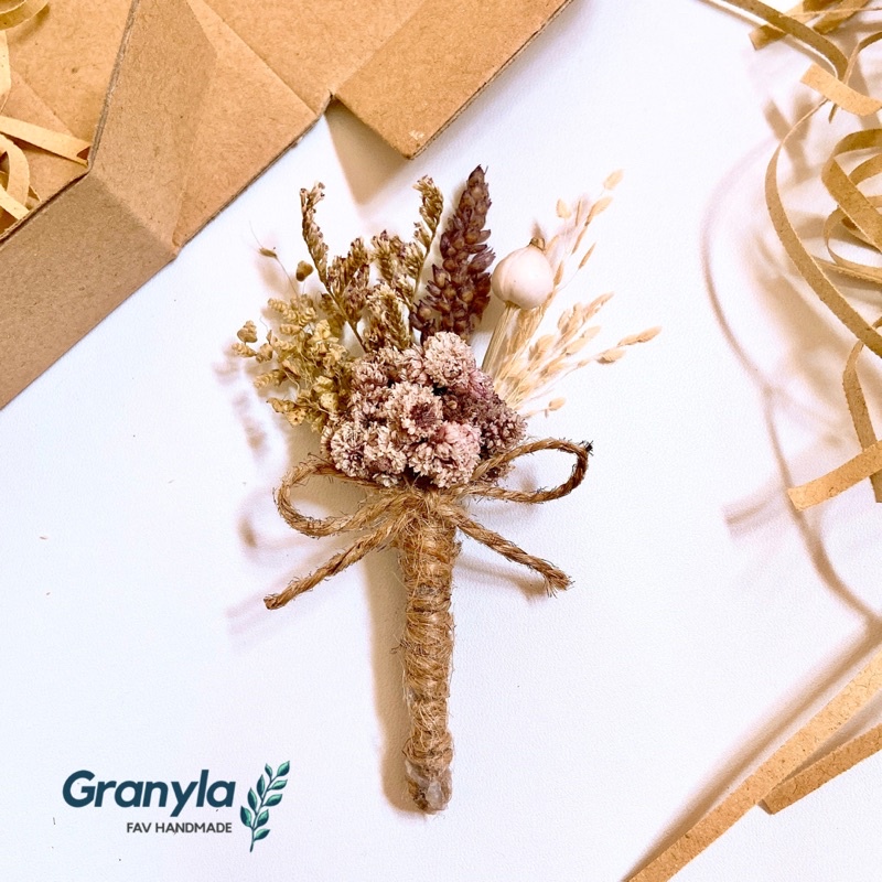 Pin Jas Pria/ Wedding Corsage Dried Flower/ Corsage Groomsmen / Pin Bunga Rustic