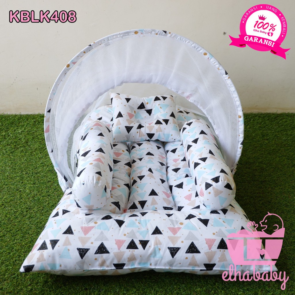 Kasur Bayi Kelambu eLHa Terlaris | Perlengkapan Tempat Tidur Bayi Baru Lahir Babyshop Kado Baby Gift-KBLK408