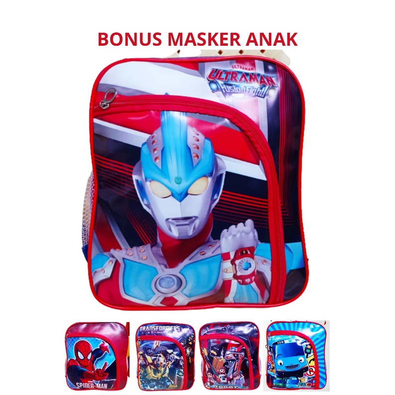 BISA COD / BAYAR DI TEMPAT/ BONUS MASKER/TAS SEKOLAH ANAK LAKI / TAS KARAKTER / TAS PAUD / TAS TK / TAS NGAJI