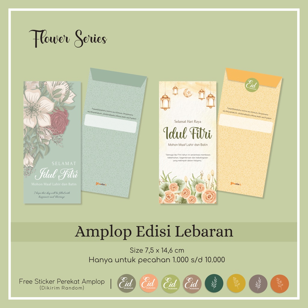 

Amplop Angpao Lebaran 7,5 x 14,6 cm (Ukuran Tanggung) Free Sticker Perekat