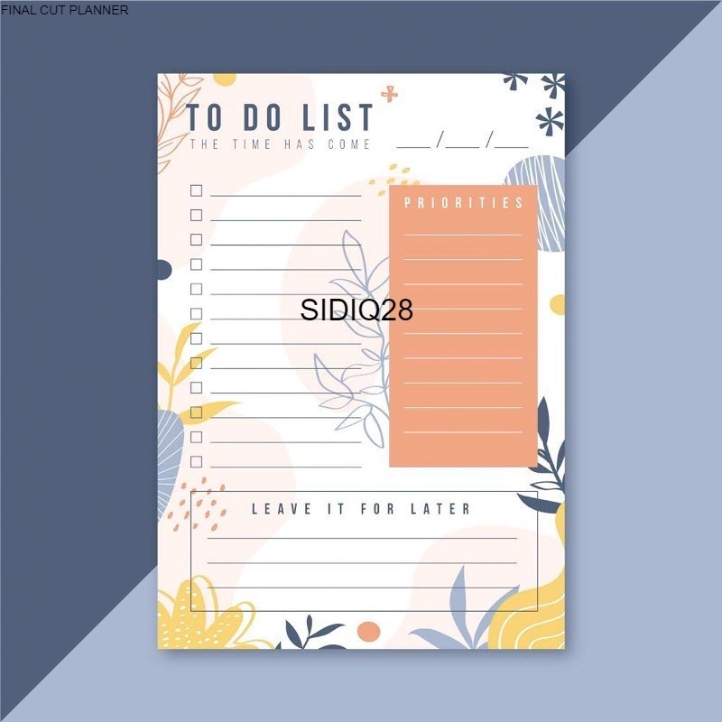 

Daily Planner A5/B5 To Do List Colorfull Floral ori Loose Leaf / ISI BINDER