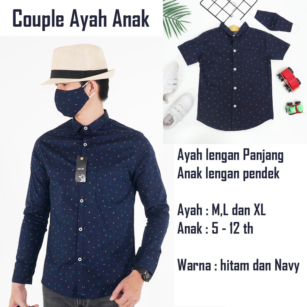 MOKOKOMO Couple Ayah Anak Couple Keluarga Couple Ayah Anak Laki-Laki 018Kiddo Navy