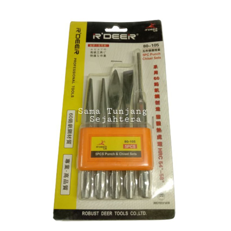 

PIN PUNCH SET 05 PCS CHROM (BLISTER) ROBUSDEER