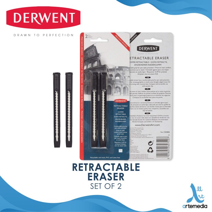 

Penghapus Pen Derwent Retractable Eraser Set 2 Blister Pack