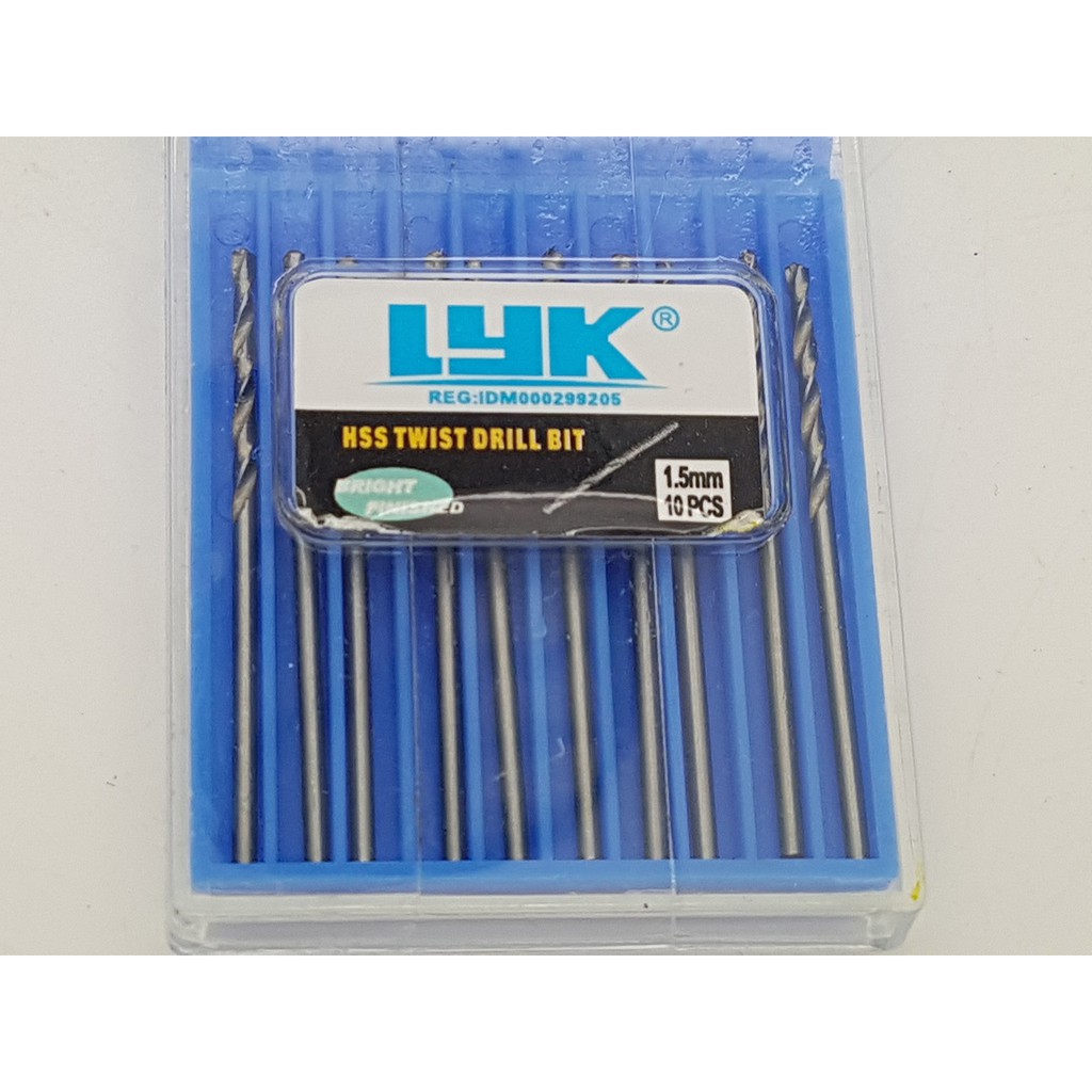 Mata bor LYK mini drill 1.5mm isi 10 pcs