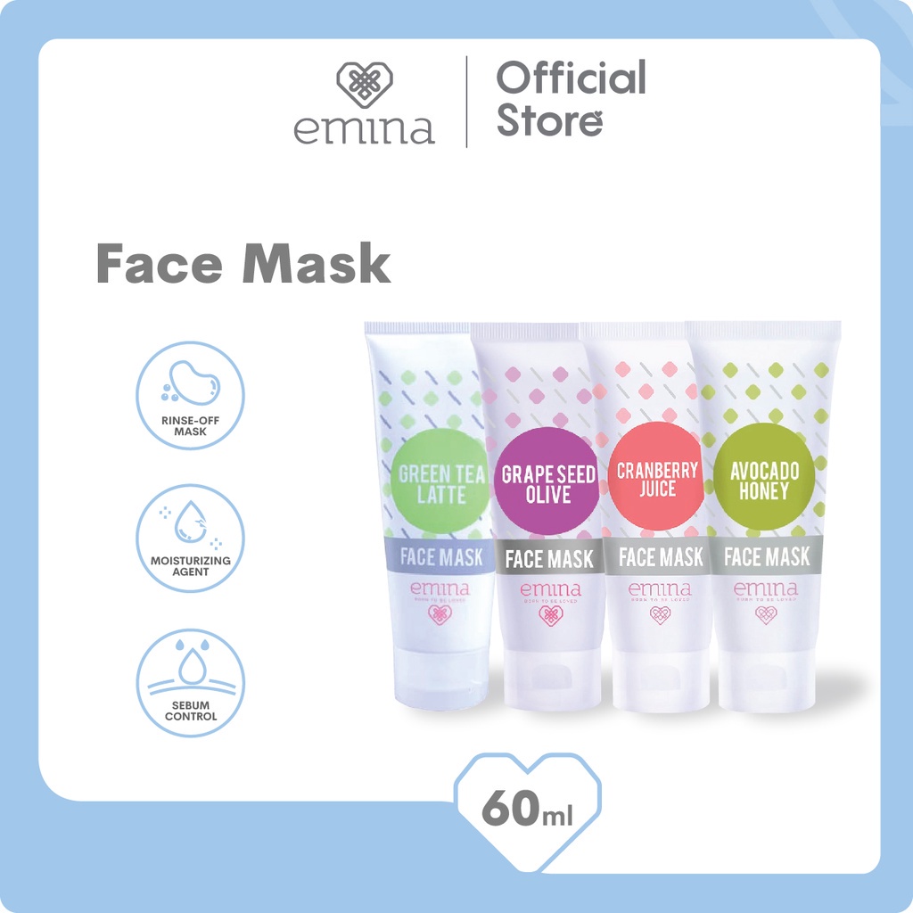 Emina Face Mask 60ml - Tube Mask Variant BISA COD