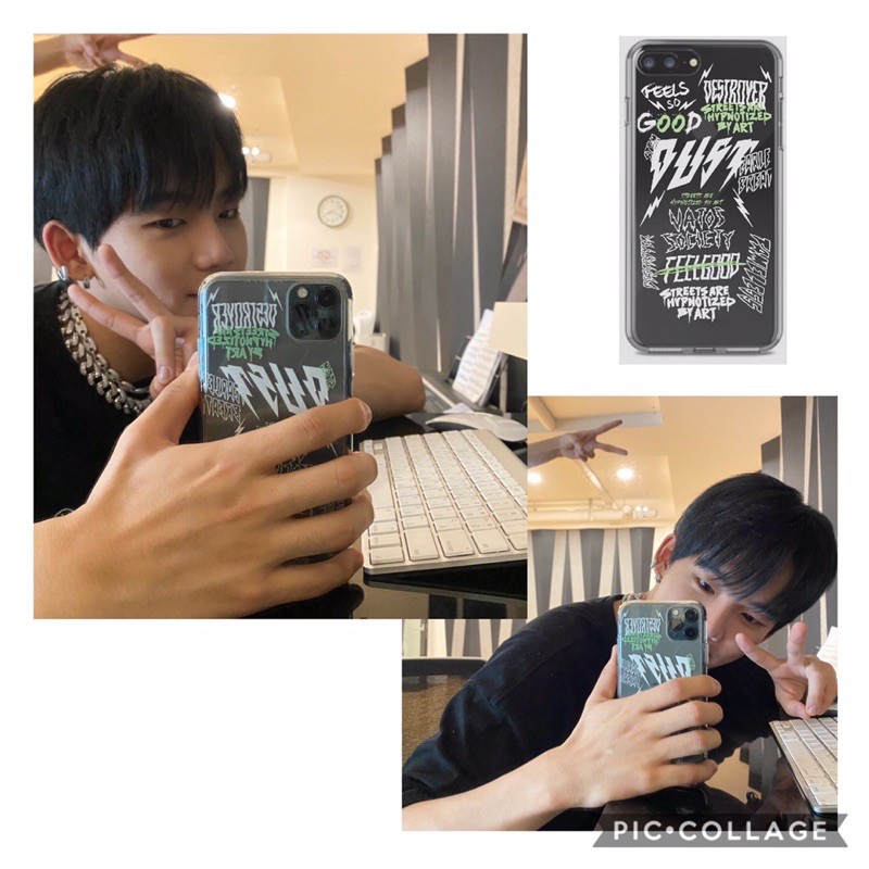 Treasure Choi Hyunsuk street art transparent & black phone case